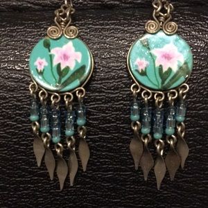 Floral Drop Earrings Local Design - Very Few Made